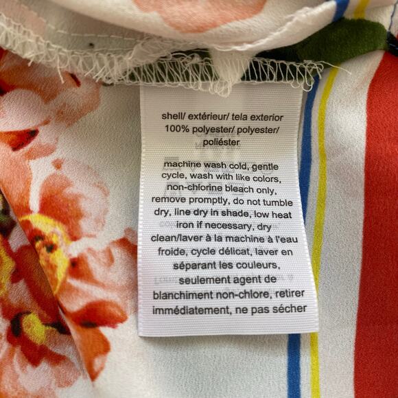 Tommy Hilfiger L Floral Blouse Garden Print Boho Bright Spring Summer Top Resort - Picture 4 of 10